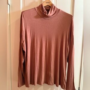 H&M Brown Relaxed Turtleneck Top